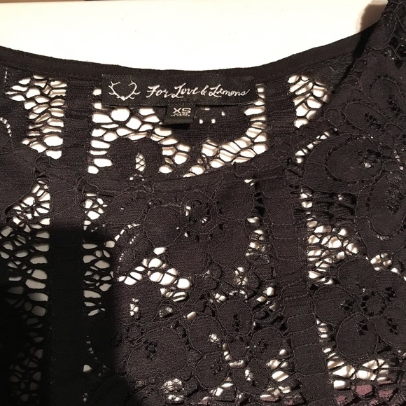 For Love & Lemons Cecilia Crop Top Cold Shoulder Purple/Black Lace Size XS - Picture 7 of 13